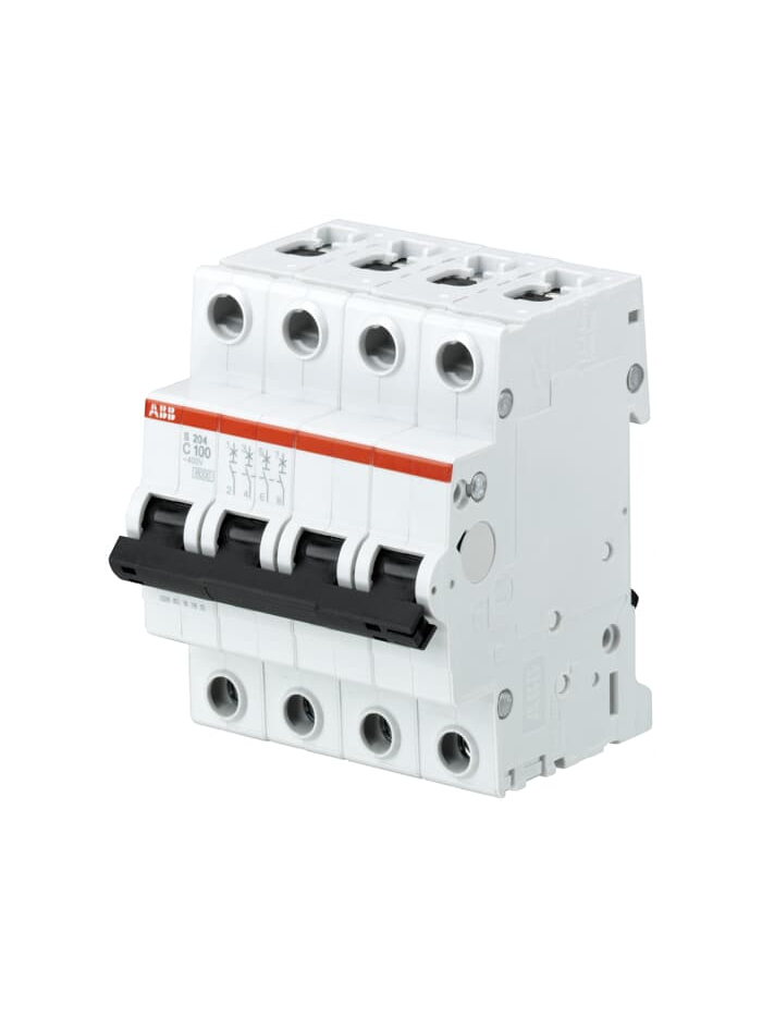 ABB, 4 Pole, 100A, S204 C-CURVE MCB