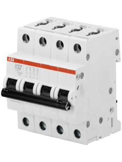 ABB, 4 Pole, 10A, S204M-D, C-CURVE MCB