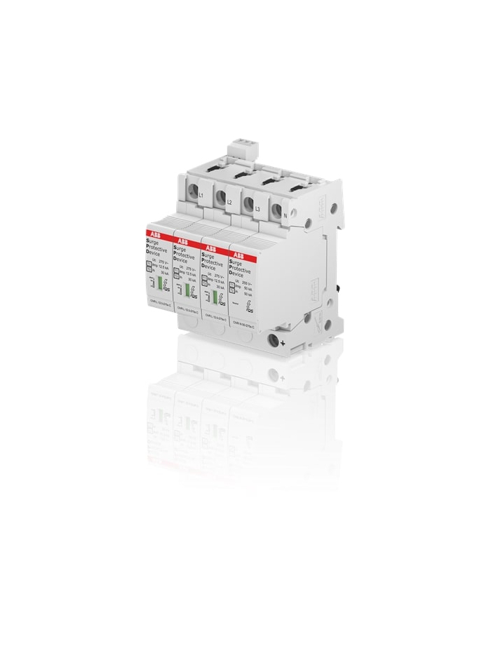 ABB, 3 Pole+N, 275V, 12.5kA, TYPE 1+2-METAL OXIDE VARISTOR, SPD