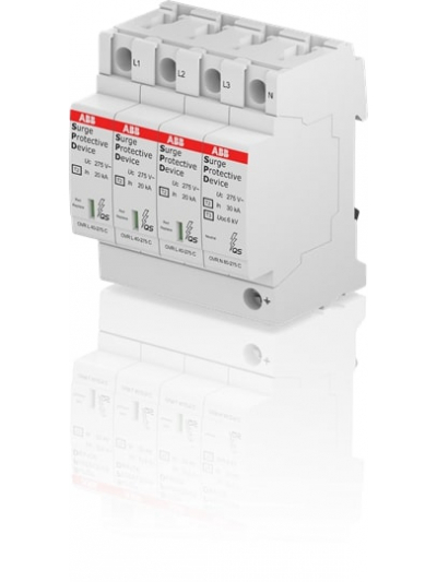 ABB, 3 Pole+N, 275V, 40kA, TYPE 2, SPD