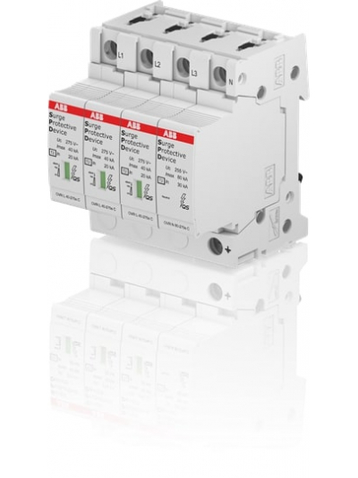 ABB, 3 Pole+N, 275V, 40kA, TYPE 2, SPD