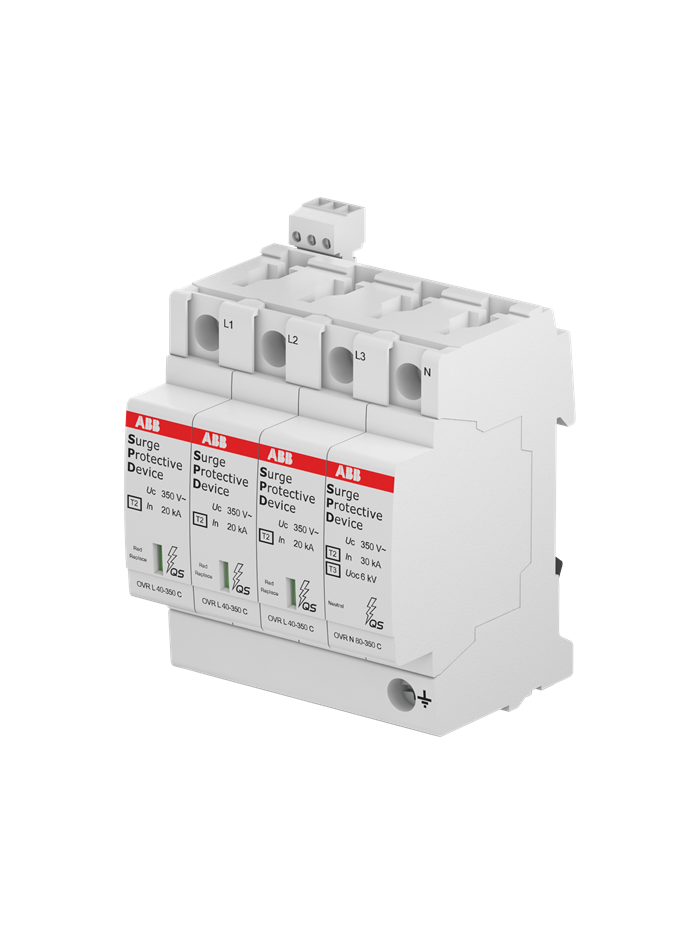ABB, 3 Pole+N, 440V, 80kA, TYPE 2, SPD