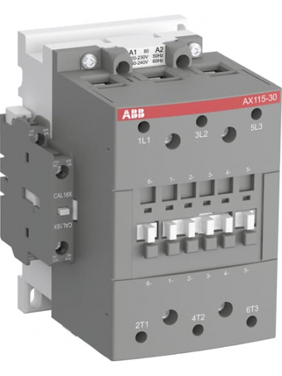 ABB, 115A, 3 Pole, 220-230V AC, AX CONTACTOR