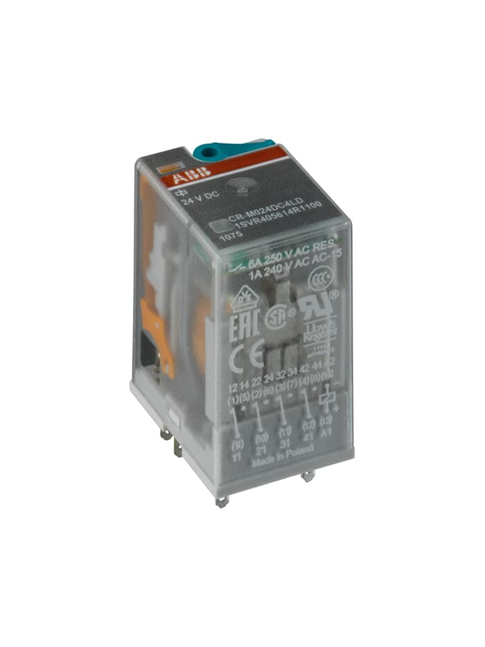 ABB, 48V DC, 2 C/O (SPDT), CR-M048DC2 PLUGGABLE INTERFACE RELAY