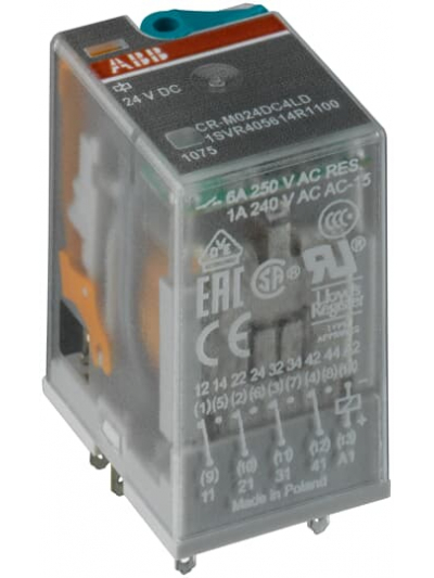 ABB, 48V DC, 4 C/O (SPDT), CR-M048DC4L PLUGGABLE INTERFACE RELAY