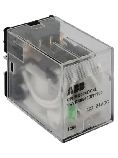 ABB, 7A, 24V DC, 2 C/O (SPDT), CR-MX024DC2L PLUGGABLE INTERFACE RELAY