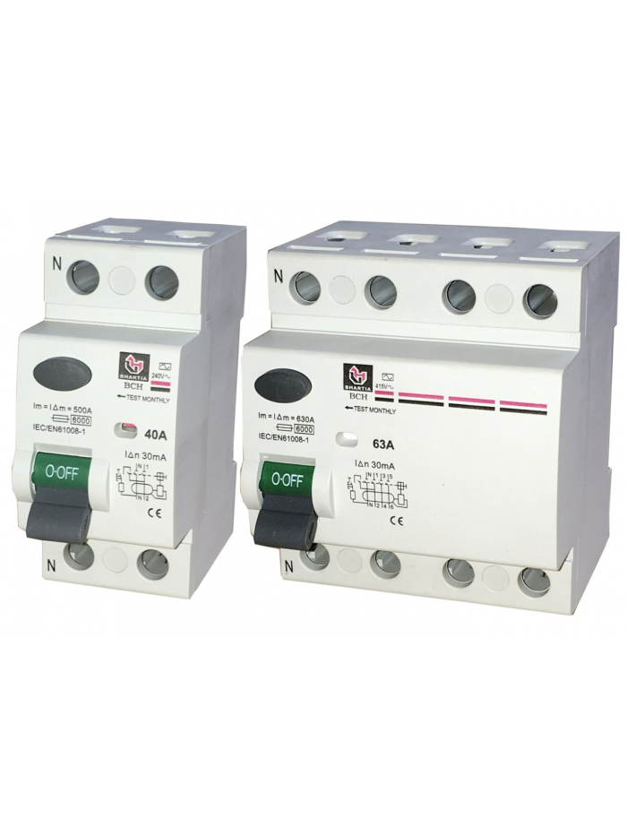 BCH, 2 Pole, 63A, 30mA, AC Type, RCCB